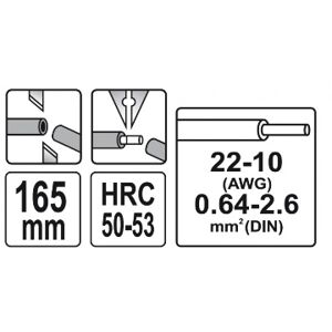 Odizolovacie kliešte 165mm HRC 50-53 priemer 0,64-2,6 mm